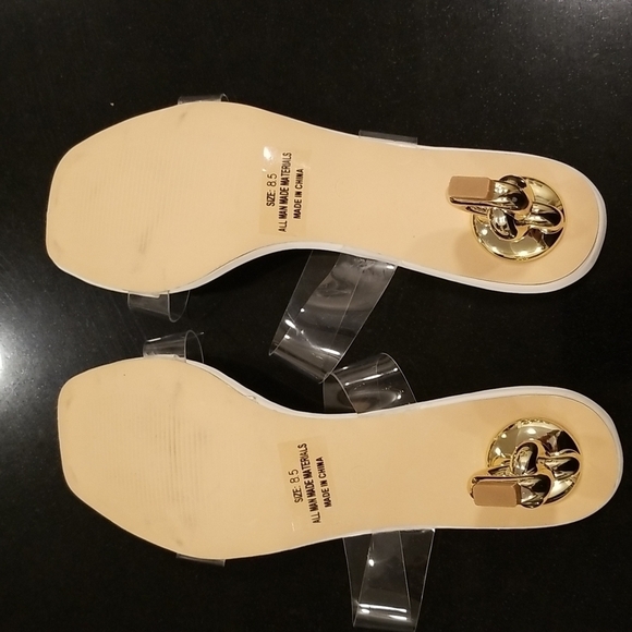 💕LULU'S💕 Arielah White Vinyl High Heel Slide Sandals ~ 8.5 New Without Box - Picture 12 of 14
